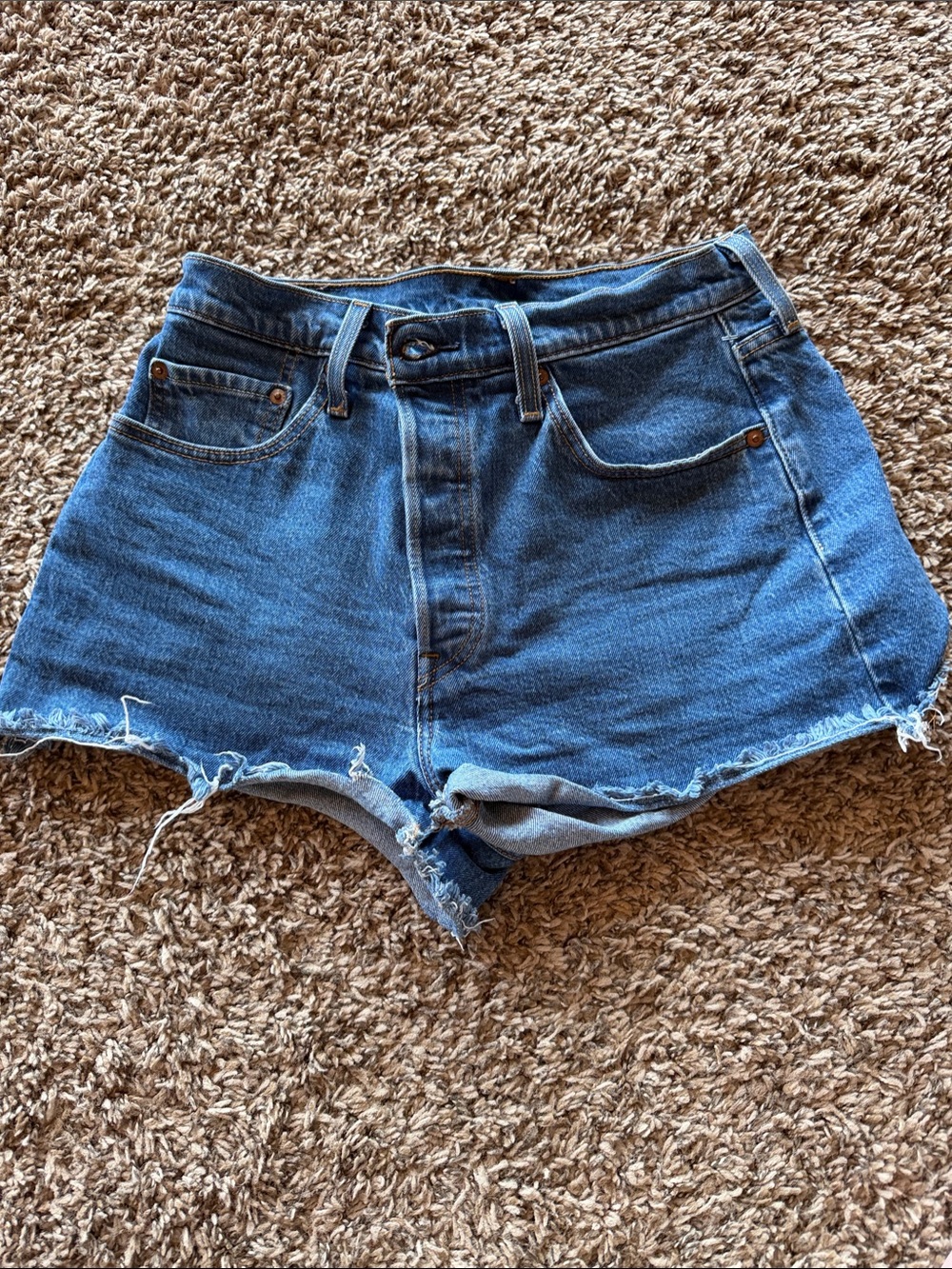 Levi's Denim Cutoff Shorts - Medium Blue